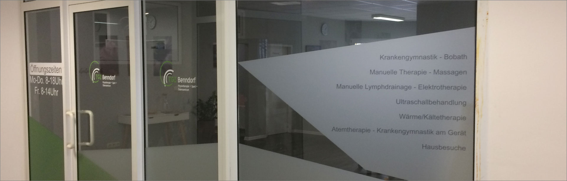 Physiotherapie TGZ Benndorf Eingang